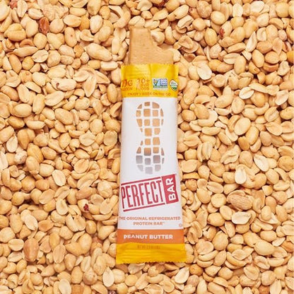 Perfect Bar Proteinriegel, Erdnussbutter, glutenfrei, mit Bio-Honig, Keksteig-Textur, gekühlter Proteinsnack, 10 Riegel, 2,5 oz pro Riegel