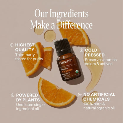 Cliganic Bio Süßorangen-Öl, 118 ml - 100% reines natürliches ätherisches Öl für Aromatherapie-Diffuser | Non-GMO zertifiziert