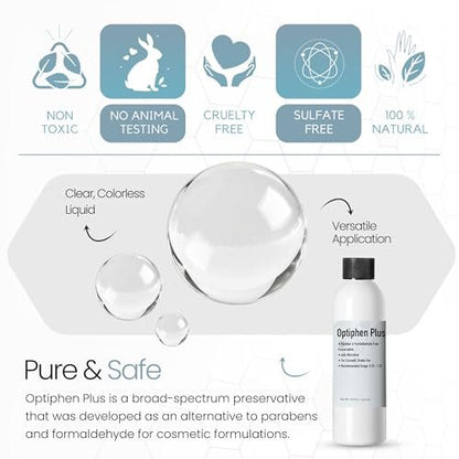 Talsen Chemicals Optiphen Plus Konservierungsmittel für Kosmetik, natürliches Konservierungsmittel für Lotionen, DIY-Produkte, Seren (236 ml / 8 Unzen)