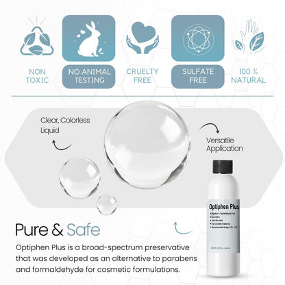 Talsen Chemicals Optiphen Plus Konservierungsmittel für Kosmetik, natürliches Konservierungsmittel für Lotionen, DIY-Produkte, Seren (236 ml / 8 Unzen)
