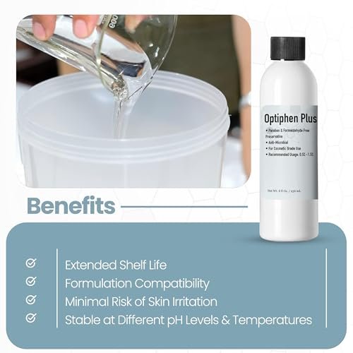 Talsen Chemicals Optiphen Plus Konservierungsmittel für Kosmetik, natürliches Konservierungsmittel für Lotionen, DIY-Produkte, Seren (236 ml / 8 Unzen)