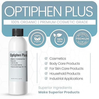 Talsen Chemicals Optiphen Plus Konservierungsmittel für Kosmetik, natürliches Konservierungsmittel für Lotionen, DIY-Produkte, Seren (236 ml / 8 Unzen)