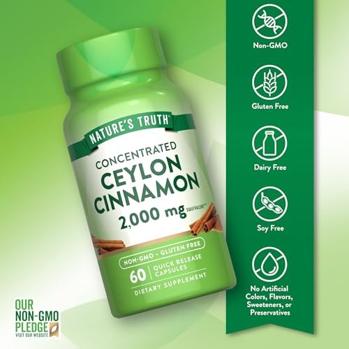 Nature's Truth Ceylon-Zimt Kapseln | 60 Portionen | Nicht-GVO & Glutenfrei