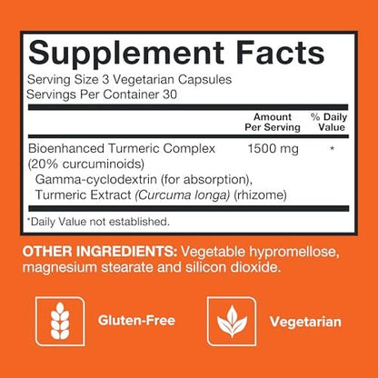 Qunol Curcumin-Kurkuma-Kapseln mit ultrahoher Absorption, 1500 mg, extra stark, 90 vegane Kapseln