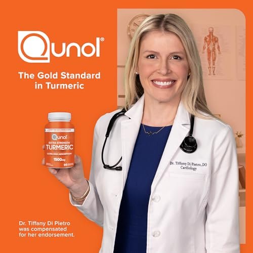 Qunol Curcumin-Kurkuma-Kapseln mit ultrahoher Absorption, 1500 mg, extra stark, 90 vegane Kapseln