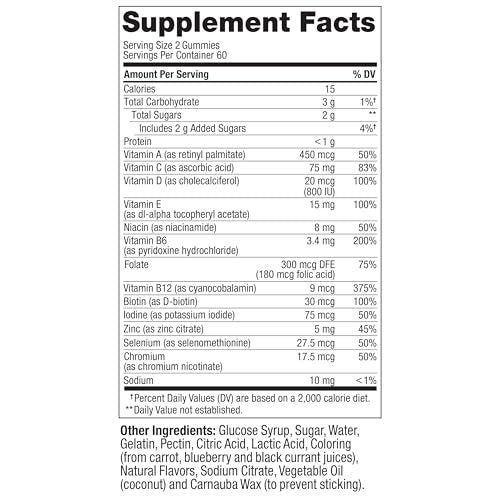 OLLY Männer Multivitamin Gummibärchen – Immununterstützung mit Vitamin A, C, D, E, B, Lycopin & Zink, Brombeergeschmack, 60-Tage-Vorrat (120 Stück)