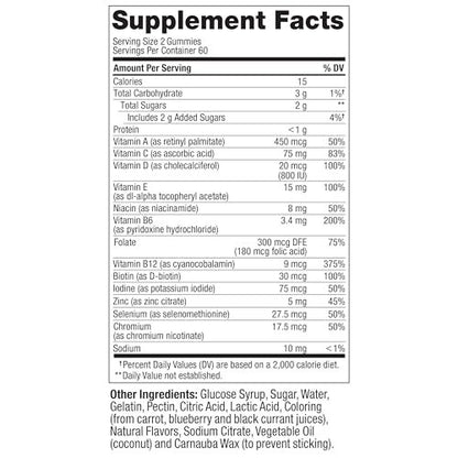 OLLY Männer Multivitamin Gummibärchen – Immununterstützung mit Vitamin A, C, D, E, B, Lycopin & Zink, Brombeergeschmack, 60-Tage-Vorrat (120 Stück)