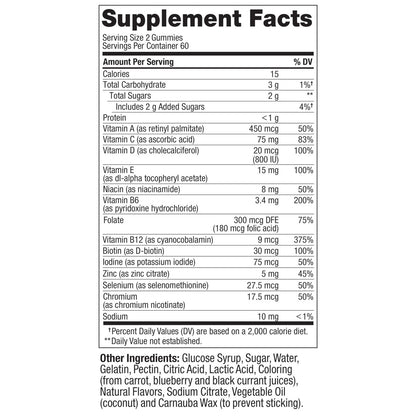 OLLY Männer Multivitamin Gummibärchen – Immununterstützung mit Vitamin A, C, D, E, B, Lycopin & Zink, Brombeergeschmack, 60-Tage-Vorrat (120 Stück)
