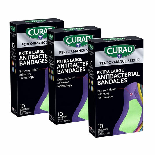 CURAD Performance Series Antibakterielle Pflaster, XL Größe, 30 Stück