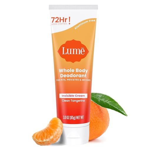 Lume Ganzkörper-Deodorant – Unsichtbare Creme-Tube – 72-Stunden-Geruchskontrolle – Aluminiumfrei, Natronfrei, Hautschonend – 85 g (Clean Tangerine)