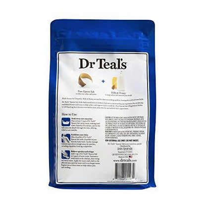 Dr. Teal's Badesalz Geschenkset mit ätherischen Ölen (2er-Pack, je 1,36 kg) – Entspannung & Schlaf mit Lavendel, Pflege & Feuchtigkeit mit Milch & Honig