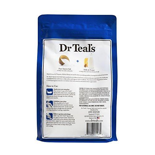 Dr. Teal's Badesalz Geschenkset mit ätherischen Ölen (2er-Pack, je 1,36 kg) – Entspannung & Schlaf mit Lavendel, Pflege & Feuchtigkeit mit Milch & Honig