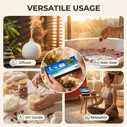 CAKKI Sommer Duftöle für Diffuser – 6x10ml Set mit Kokosnuss, Piña Colada, Aqua Kiss, Bali Island, Erdbeere – Lang anhaltende Aromatherapie Öle für Zuhause, Kerzenherstellung und als Geschenk