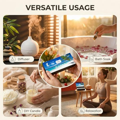 CAKKI Sommer Duftöle für Diffuser – 6x10ml Set mit Kokosnuss, Piña Colada, Aqua Kiss, Bali Island, Erdbeere – Lang anhaltende Aromatherapie Öle für Zuhause, Kerzenherstellung und als Geschenk