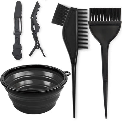 Yexixsr 5-teiliges Profi-Salon-Haarfärbeset: Haarfärbemittel, Pinsel, Schale und Clips
