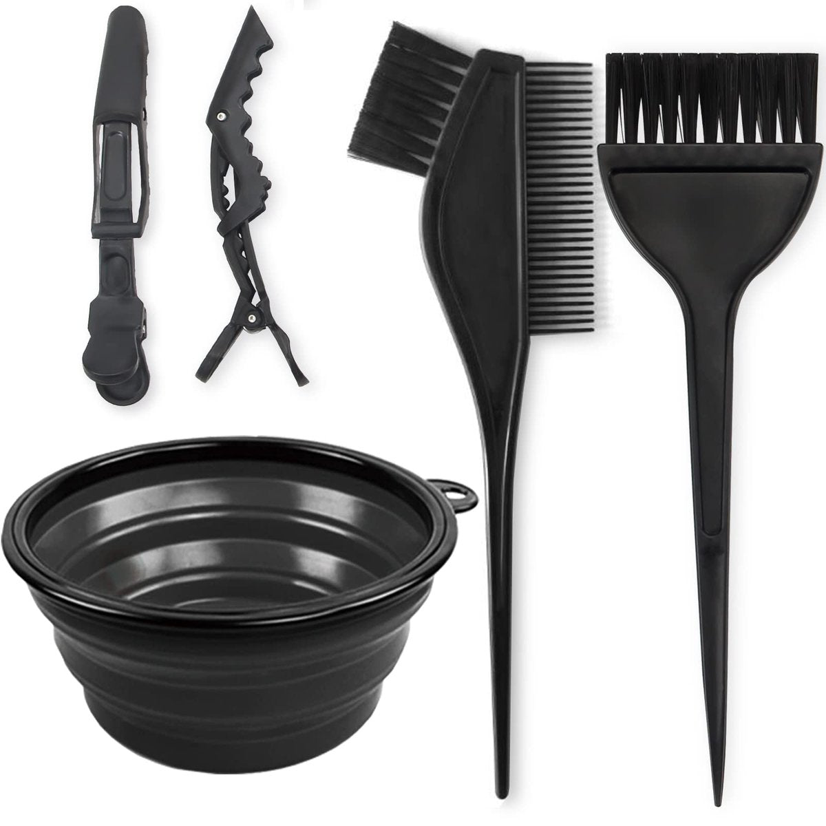 Yexixsr 5-teiliges Profi-Salon-Haarfärbeset: Haarfärbemittel, Pinsel, Schale und Clips