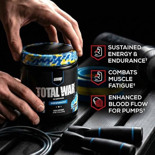 REDCON1 Total War Pre Workout, Vice City – L-Citrullin, Äpfelsäure, Grüntee-Extrakt für Pump-Boosting Pre Workout für Frauen & Männer – 3,2 g Beta-Alanin zur Verringerung von Erschöpfung (30 Portionen)