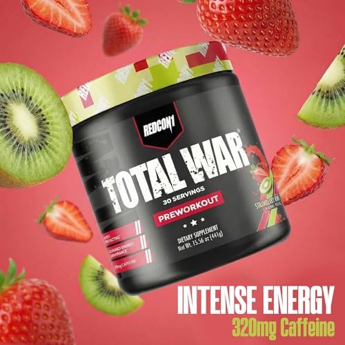 REDCON1 Total War Pre Workout, Vice City – L-Citrullin, Äpfelsäure, Grüntee-Extrakt für Pump-Boosting Pre Workout für Frauen & Männer – 3,2 g Beta-Alanin zur Verringerung von Erschöpfung (30 Portionen)