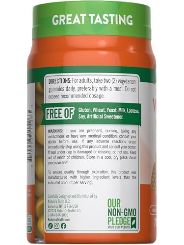 Nature's Truth Vitamin D3 Gummis | 2000 IE | 70 Stück | Ananasgeschmack | Vegetarisch, Nicht-GVO und Glutenfrei