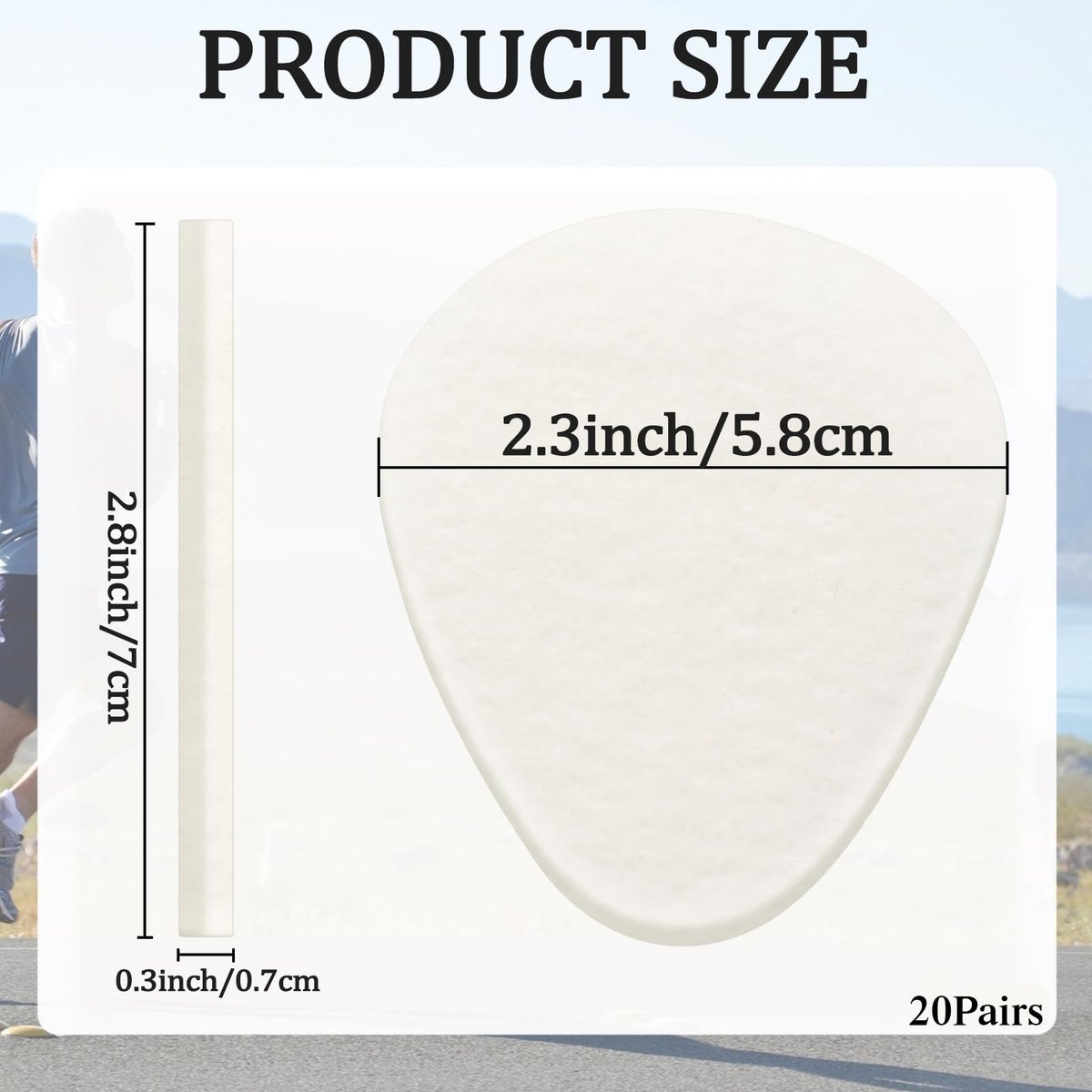 Syhood 40 Stk. Metatarsal-Pads für Damen und Herren, 6 mm dicke Filz-Ballenpolster, Fußballenauflagen zur Schmerzlinderung, Unterstützung und Druckentlastung (Weiß)