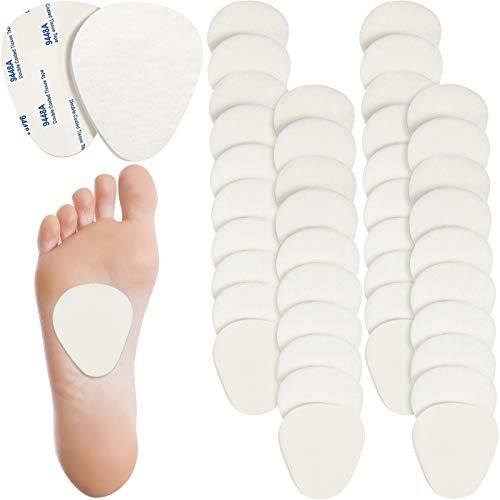Syhood 40 Stk. Metatarsal-Pads für Damen und Herren, 6 mm dicke Filz-Ballenpolster, Fußballenauflagen zur Schmerzlinderung, Unterstützung und Druckentlastung (Weiß)