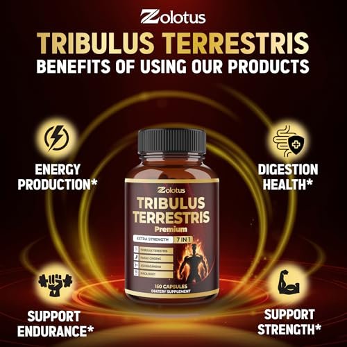 Tribulus Terrestris Komplex mit Ashwagandha, Ginseng, Sägepalme, Maca & Shilajit – 150 Kapseln (5-Monatsvorrat)