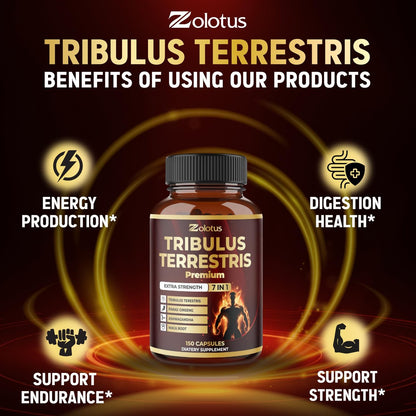 Tribulus Terrestris Komplex mit Ashwagandha, Ginseng, Sägepalme, Maca & Shilajit – 150 Kapseln (5-Monatsvorrat)
