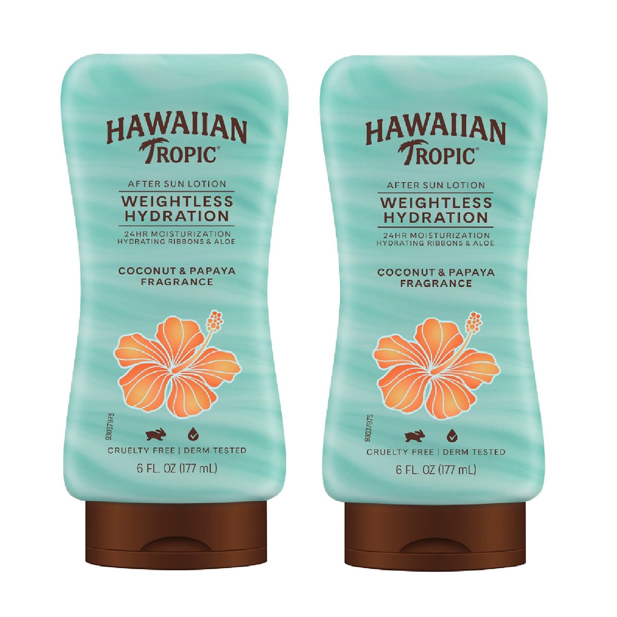 Hawaiian Tropic Weightless Hydration After Sun Lotion mit Aloe, 6 Fl Oz Doppelpack, Feuchtigkeitsspendende After Sun Pflege