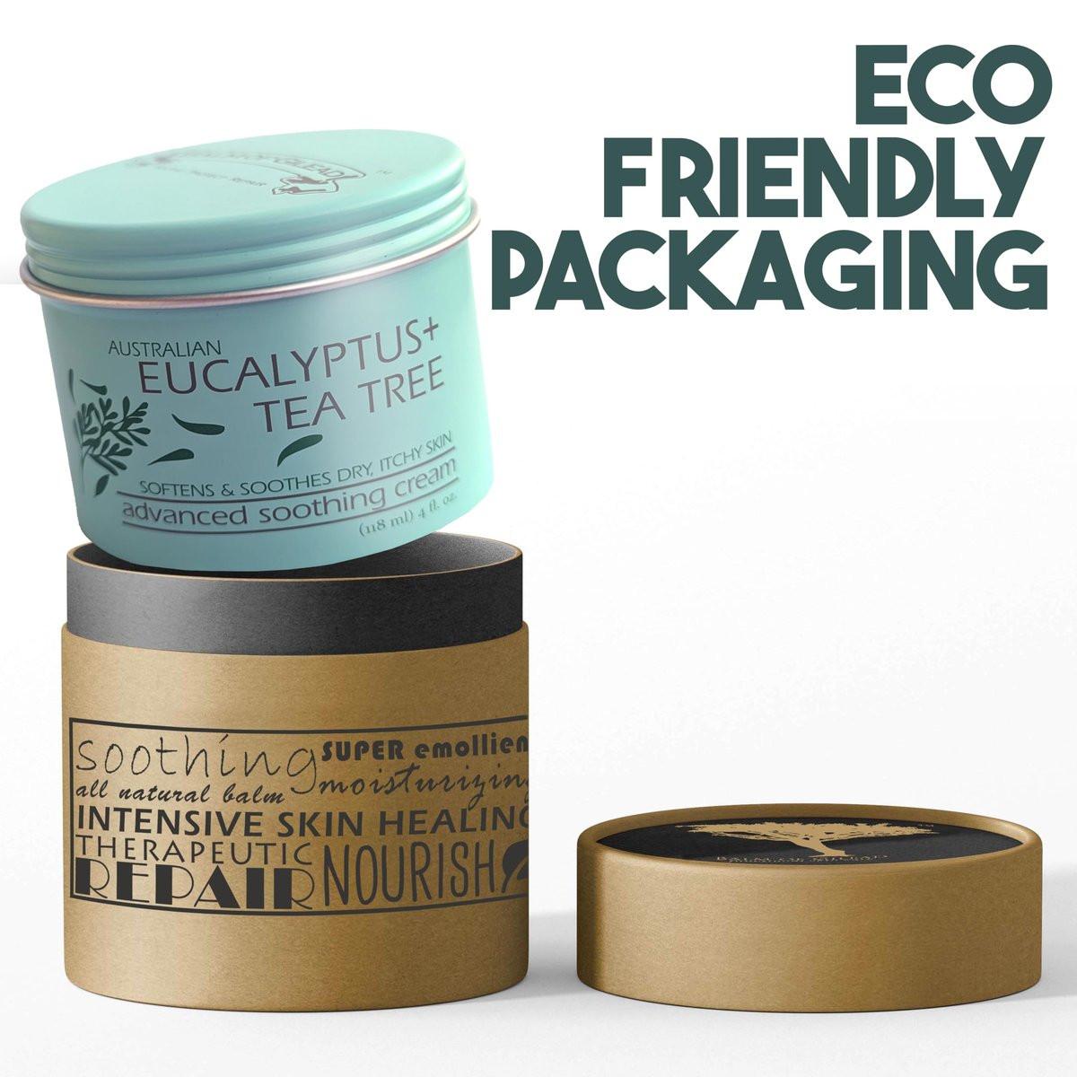 BALM OF GILEAD Fußcreme mit Teebaum und Eukalyptus – Intensive Feuchtigkeitscreme für trockene, rissige Fersen und Füße – Erfrischender Körper- und Hautpflegebalsam