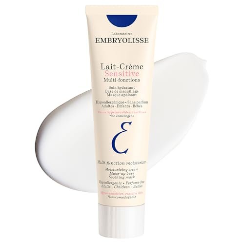 Embryolisse Lait Creme Concentre Sensitive – Feuchtigkeitscreme & Make-up-Grundierung für empfindliche Haut, hypoallergen, parfümfrei, mit Aloe Vera und Sheabutter, 100 ml