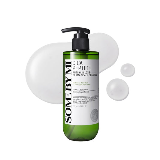 SOME BY MI Cica Peptide Derma Scalp Shampoo 9,64 fl oz – Stärkendes Shampoo für dünner werdendes Haar & empfindliche Kopfhaut – Feuchtigkeitsspendende, beruhigende koreanische Haarpflege