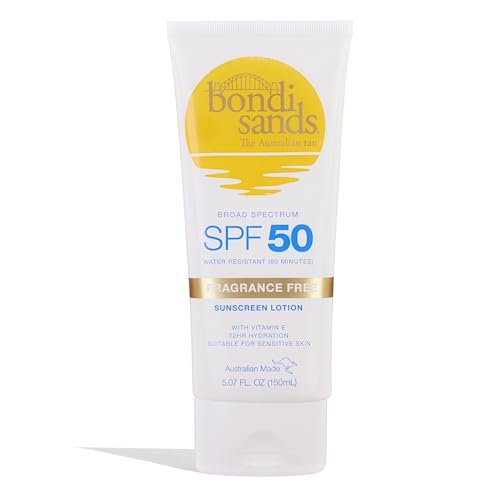 Bondi Sands Duftfreies Sonnenschutzmittel Körperlotion SPF 50 | Feuchtigkeitsspendender Breitbandschutz, Transparent, Wasserbeständig | 150 ml