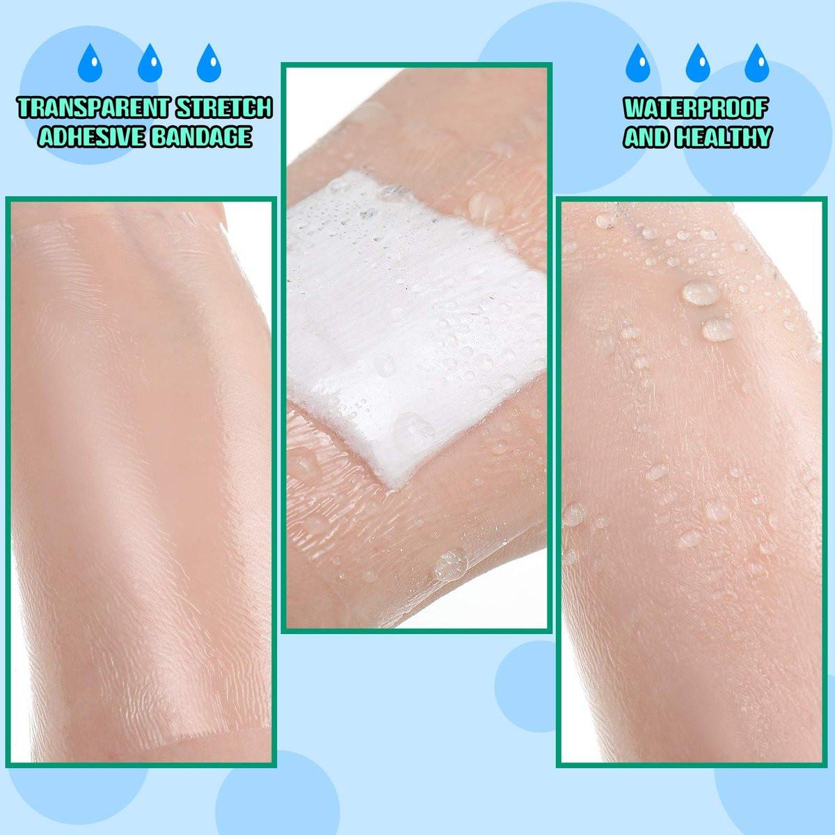 Transparentes wasserdichtes Pflaster – Klare selbstklebende Wundauflage, dehnbares Tape für Tattoos und Schwimmen (4 x 197 Zoll)