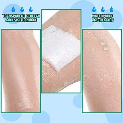 Transparentes wasserdichtes Pflaster – Klare selbstklebende Wundauflage, dehnbares Tape für Tattoos und Schwimmen (4 x 197 Zoll)