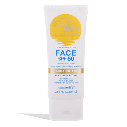 Bondi Sands Duftfreie Tägliche Sonnenschutz-Gesichtslotion SPF 50 | Feuchtigkeitsspendender UVA+UVB-Schutz, Nicht fettend, Sanft, Wasserbeständig | 75 ml