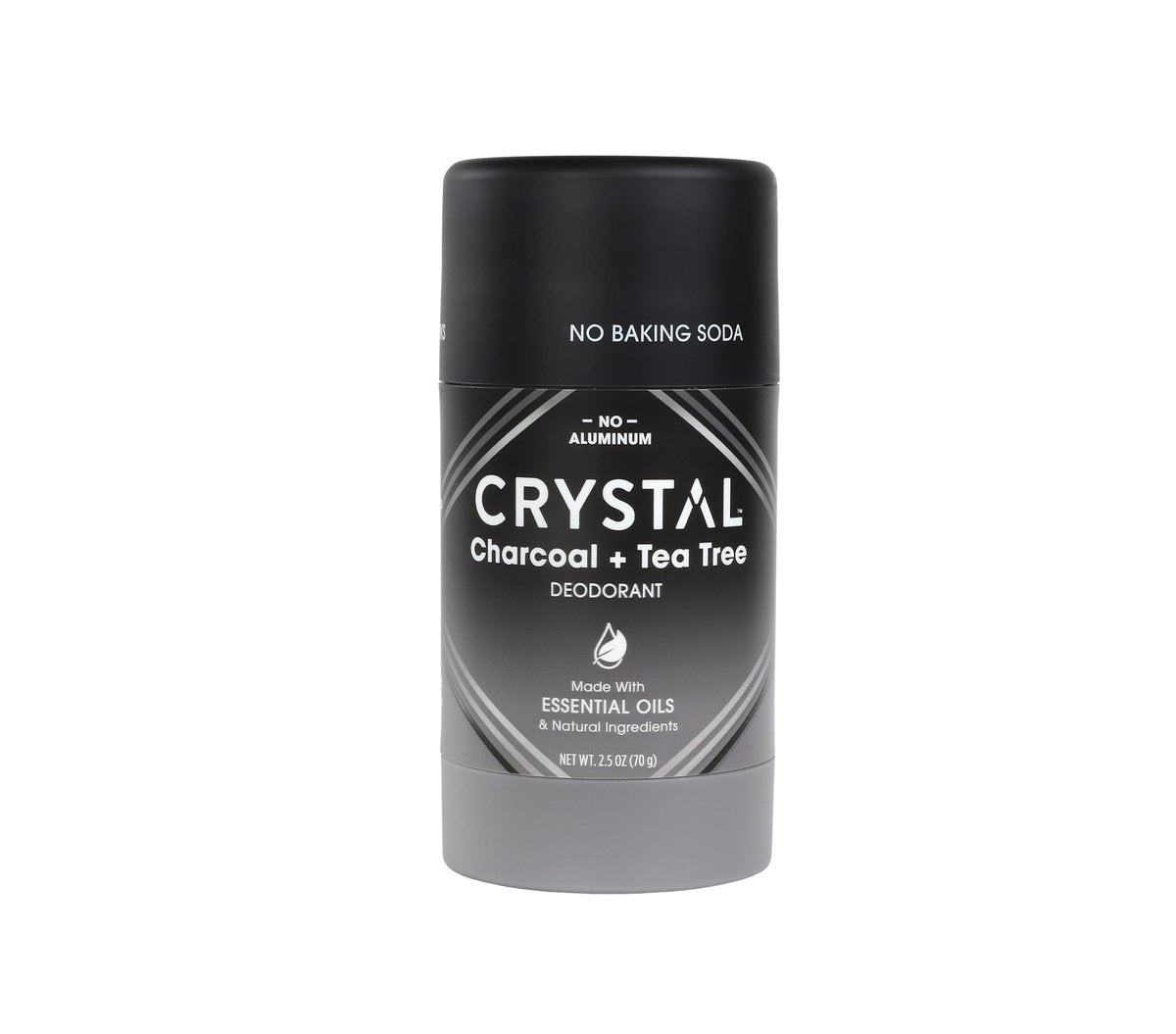 Crystal Essence Kristall-Deodorant-Stick mit Magnesium, natürlich, aluminiumfrei, ohne Backpulver, mit Aktivkohle & Teebaum, 2,5 oz