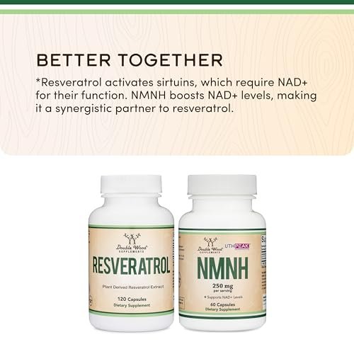 Resveratrol Supplement 500mg Pro Portion, 120 Kapseln (Resveratrol Polygonum-Wurzelextrakt mit 50% Trans-Resveratrol) Unterstützung für gesundes Altern von Double Wood