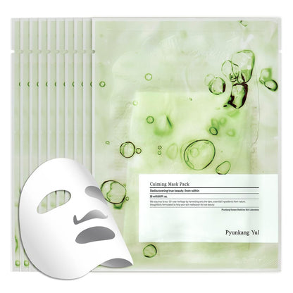 Pyunkang Yul PKY Ceramide Calming Mask Pack 10 Stück - Koreanische Gesichtsmasken mit Panthenol, Hyaluronsäure, Teebaum, Sheabutter, Squalen und Cica