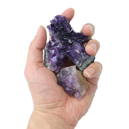 Namzi Roh-Amethyststeine und Kristallgestein, natürliche Amethyst-Kristallcluster, Geoden mit Kristallen, Cuarzo Amatista Original, echte Amethyst-Kristallgeode, Edelsteine, Heilsteine (0,11 Pfund)