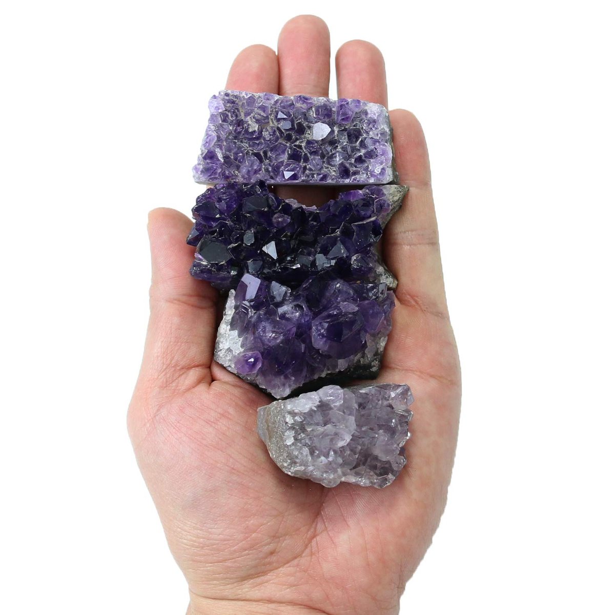 Namzi Roh-Amethyststeine und Kristallgestein, natürliche Amethyst-Kristallcluster, Geoden mit Kristallen, Cuarzo Amatista Original, echte Amethyst-Kristallgeode, Edelsteine, Heilsteine (0,11 Pfund)