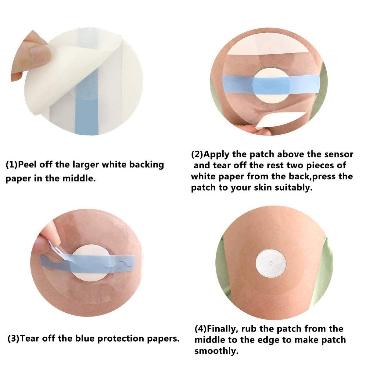 Sensor Covers für Libre 2/3/Plus, 55 Stück wasserdichte Klebepflaster, transparente Folie langanhaltend - ohne Loch - HECHUAN