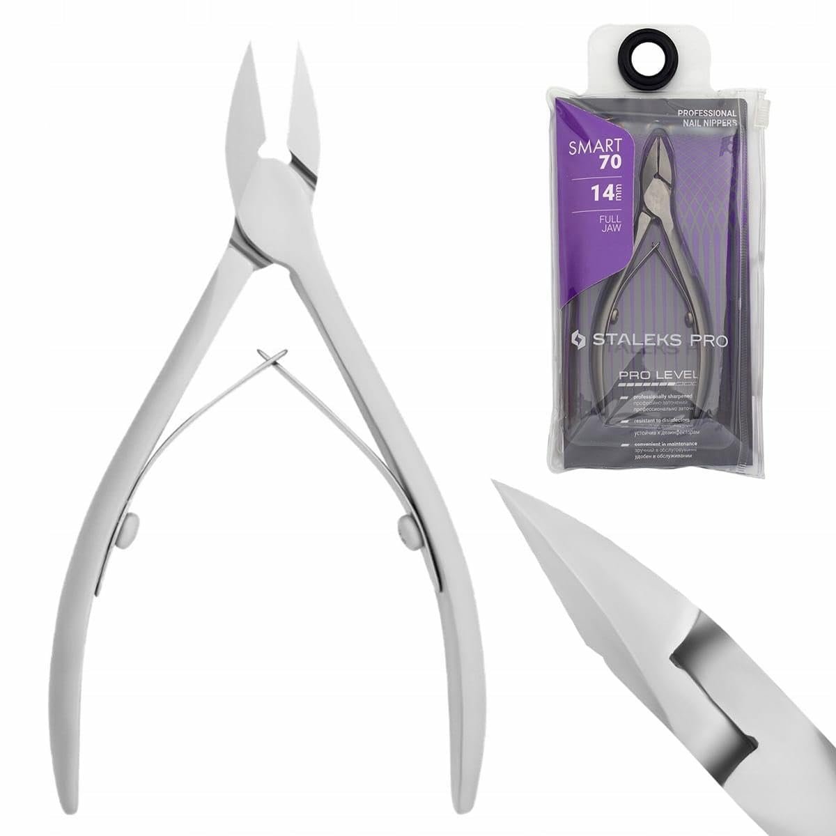 STALEKS PRO Smart 70 14mm Professionelle Nagelzange – Hochlegierter Edelstahl für Maniküre & Pediküre