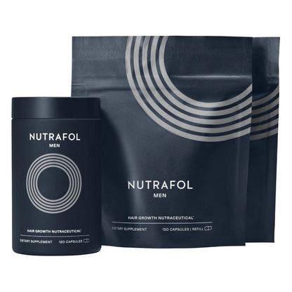 Nutrafol Männer Haarnahrungsergänzungsmittel, klinisch getestet für sichtbar dichteres Haar und Kopfhautabdeckung, von Dermatologen empfohlen - 3-Monatsvorrat, Packung mit 3