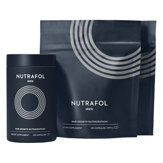 Nutrafol Männer Haarnahrungsergänzungsmittel, klinisch getestet für sichtbar dichteres Haar und Kopfhautabdeckung, von Dermatologen empfohlen - 3-Monatsvorrat, Packung mit 3