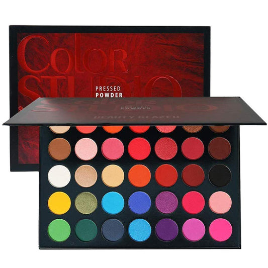 MYUANGO Color Studio Eyeshadow Palette – 35 hochpigmentierte Lidschatten in Matt und Schimmer, wasserfest und vegan