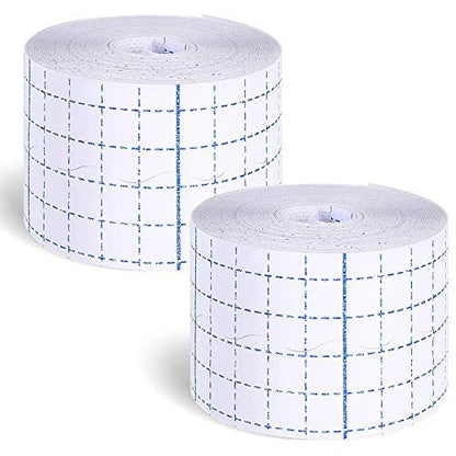 Nuanchu 2 Rollen Vliesstoff-Wickelbandage, dehnbarer Klebeverband, atmungsaktiv, selbsthaftend, 2 Zoll x 10,94 Yard, Weiß