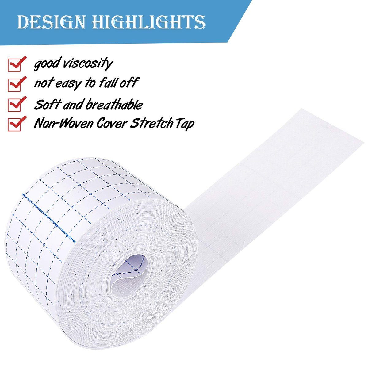 Nuanchu 2 Rollen Vliesstoff-Wickelbandage, dehnbarer Klebeverband, atmungsaktiv, selbsthaftend, 2 Zoll x 10,94 Yard, Weiß