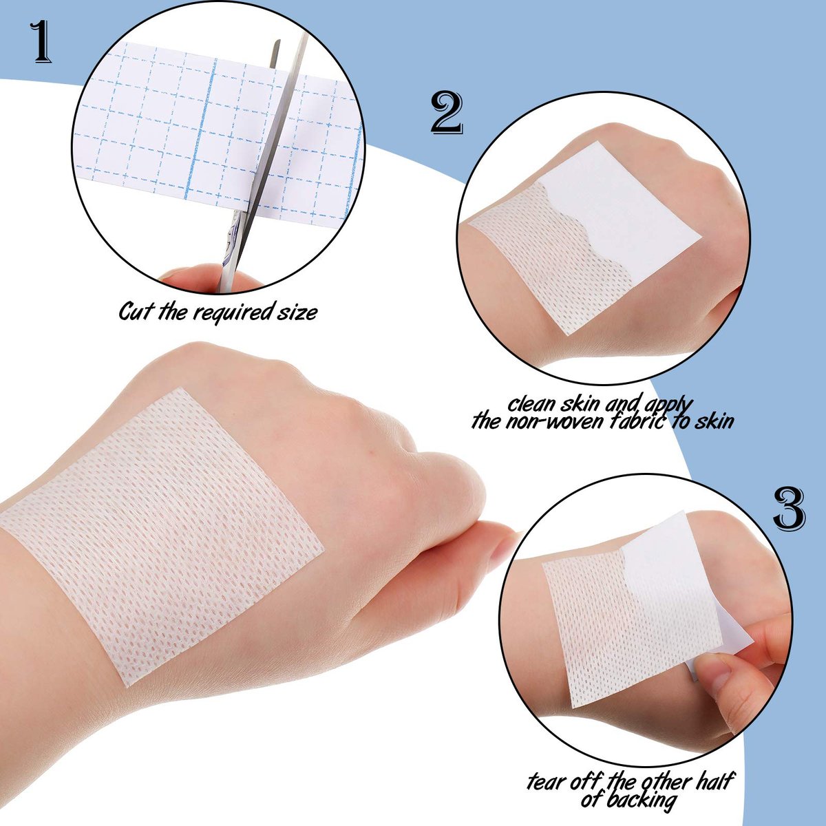 Nuanchu 2 Rollen Vliesstoff-Wickelbandage, dehnbarer Klebeverband, atmungsaktiv, selbsthaftend, 2 Zoll x 10,94 Yard, Weiß