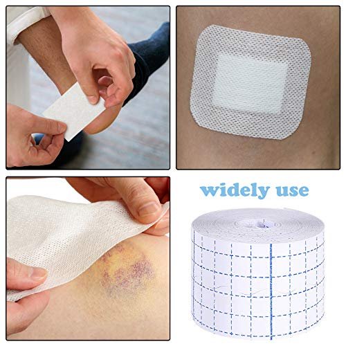 Nuanchu 2 Rollen Vliesstoff-Wickelbandage, dehnbarer Klebeverband, atmungsaktiv, selbsthaftend, 2 Zoll x 10,94 Yard, Weiß