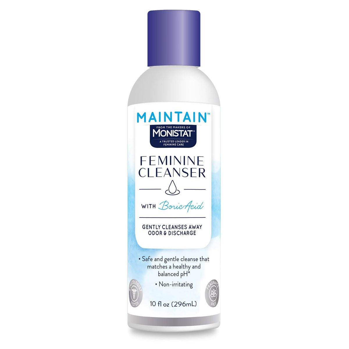 Monistat Borsäure Intimwaschlotion, Duftfreie Intimhygiene für Frauen mit sanfter pH-ausgeglichener Formel, 10 Fl Oz